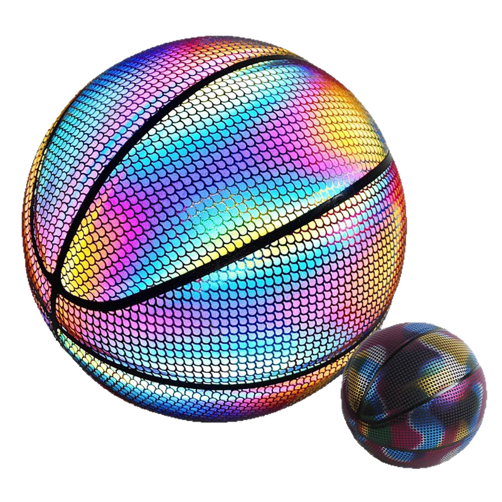 holographic reflective glowing basketball,Light up ball