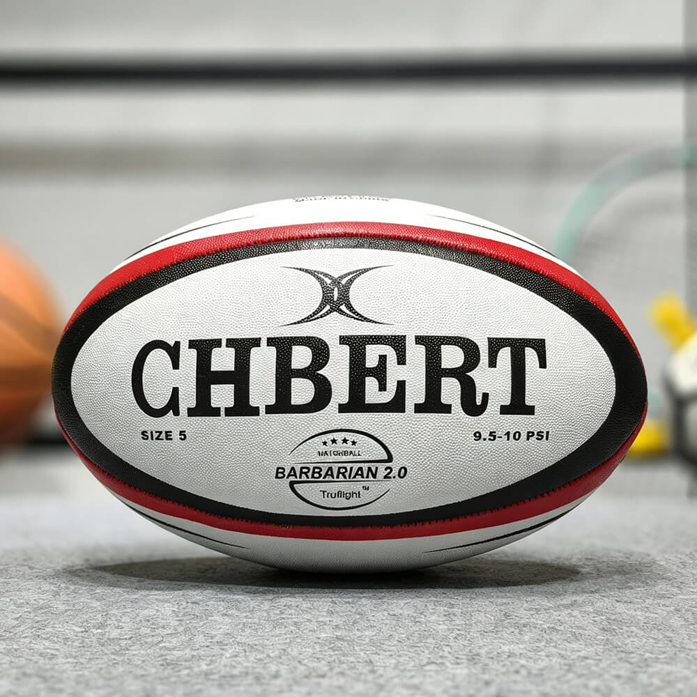 Size 5 CHBERT rugby ball red black design, premium grip rugby ball for training