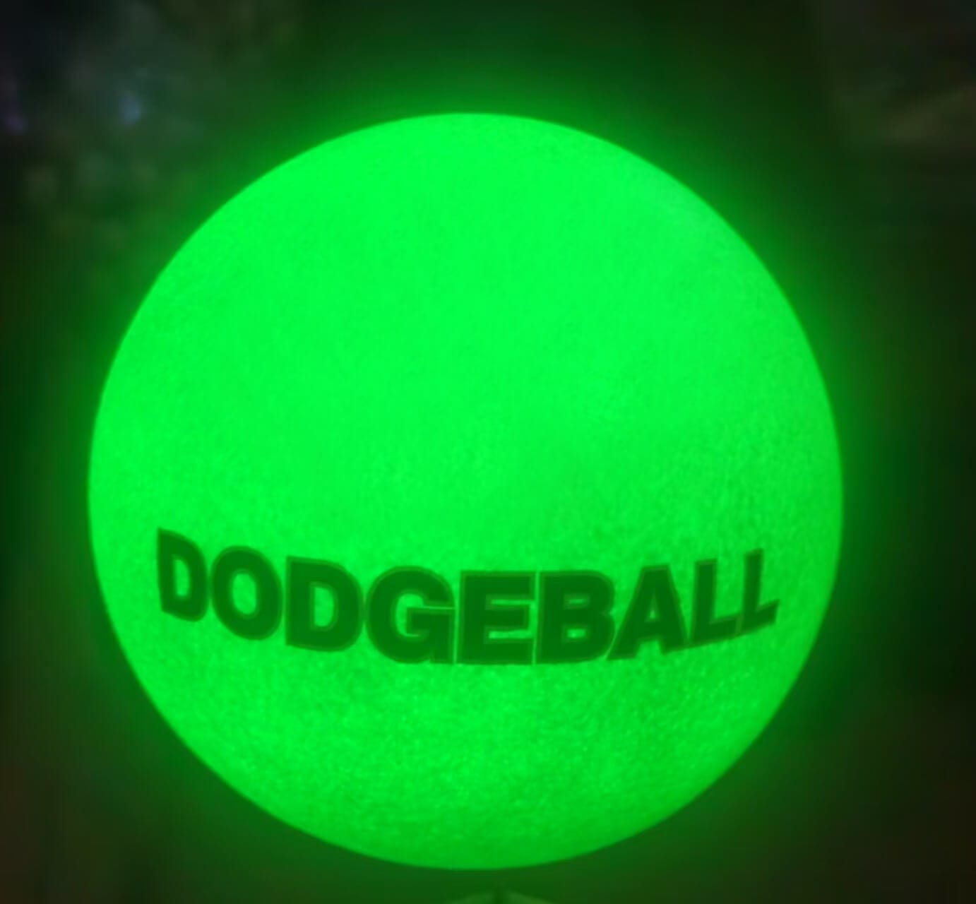 Glow in the Dark Dodgeballs glowing at night, luminous foam dodge ball for night game