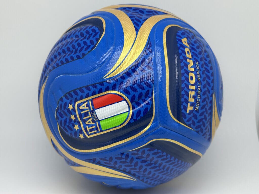 Official Soccer Ball Size 5, Italia national team replica match football, blue gold thermally bonded soccer ball for competition training