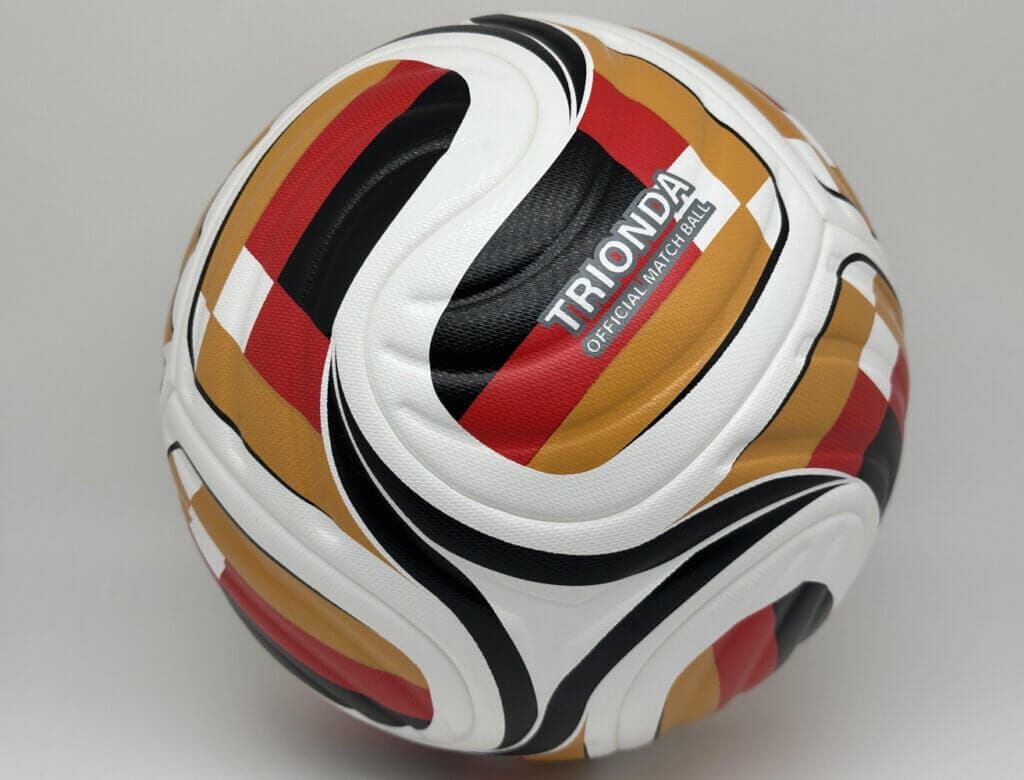 Official Soccer Ball Size 5 TRIONDA official match ball, red brown check pattern thermally bonded competition football