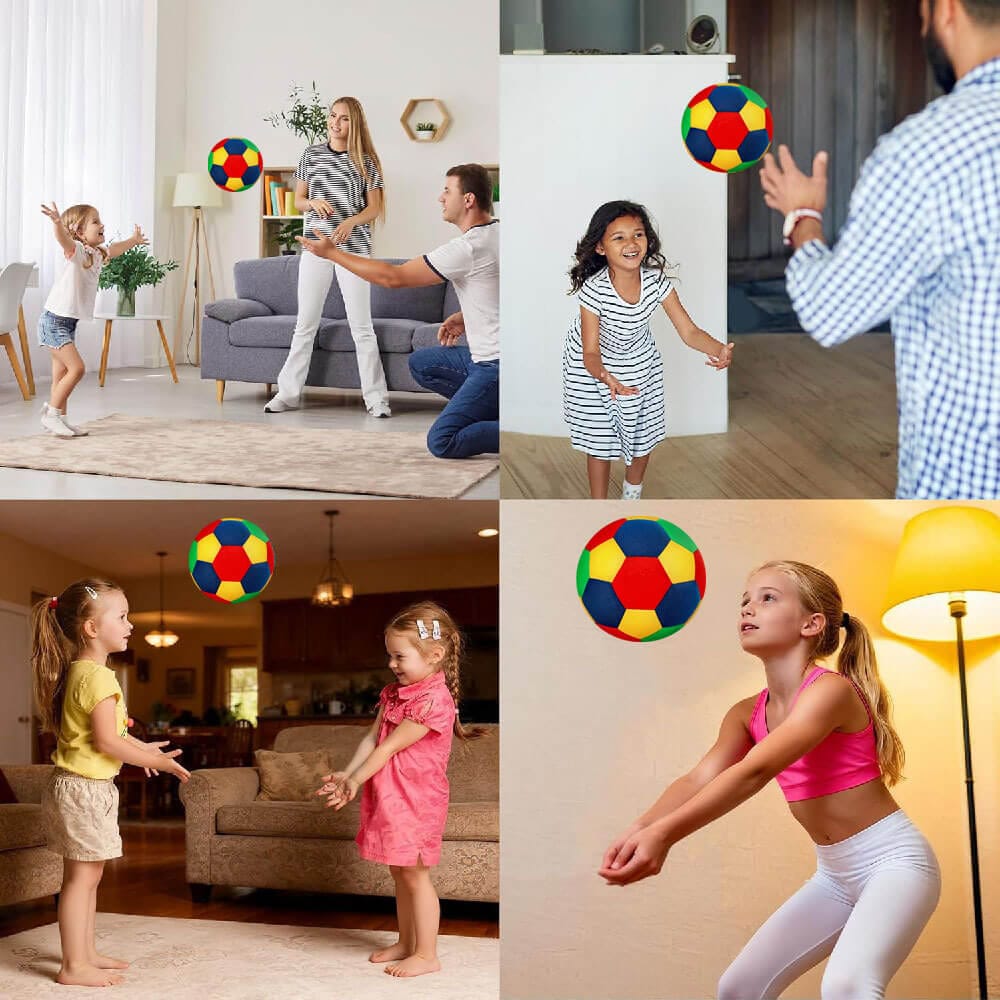 Soft ball silent soccer ball, colorful quiet football for kids indoor home play, parent-child family interactive sports game